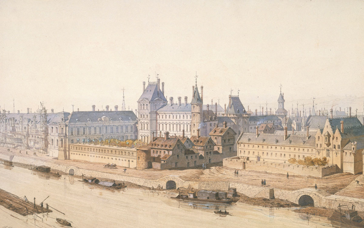 Theodor Josef Hubert Hoffbauer (1839 1922). Le Louvre et le Petit Bourbon, 1583. Paris, musée Carnavalet.