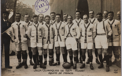 L'équipe de France de rugby lors des JO de 1924.