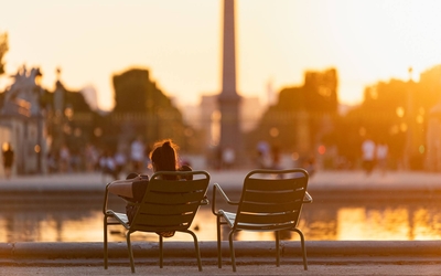 Fin de journée dans le jardin des Tuileries  
