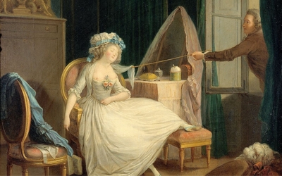 Scène galante peinte par Jean-Frédéric Schall 
