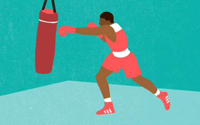 Un boxeur en action (illustration)