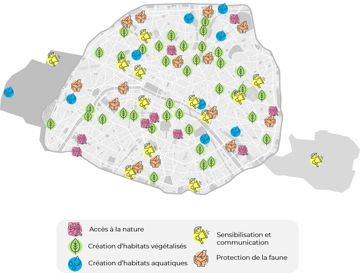 Carte des projets locaux du Plan Biodiversité